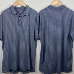 Lululemon Polo Shirt Short Sleeve Collard Causal Business Grey Stripe size XL